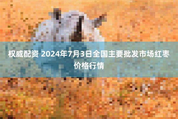 权威配资 2024年7月3日全国主要批发市场红枣价格行情