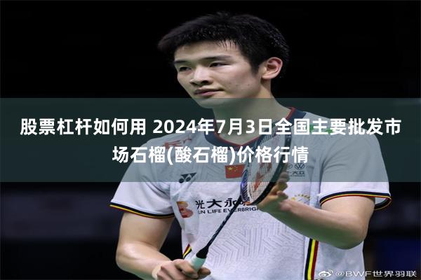 股票杠杆如何用 2024年7月3日全国主要批发市场石榴(酸石榴)价格行情