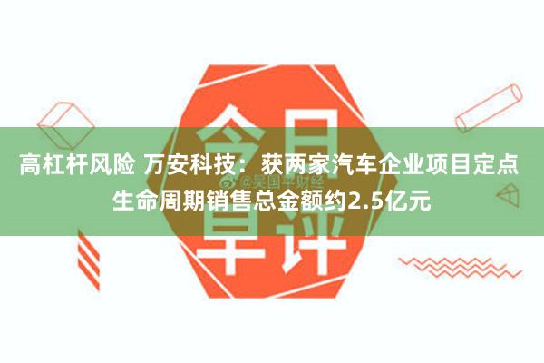 高杠杆风险 万安科技：获两家汽车企业项目定点 生命周期销售总金额约2.5亿元