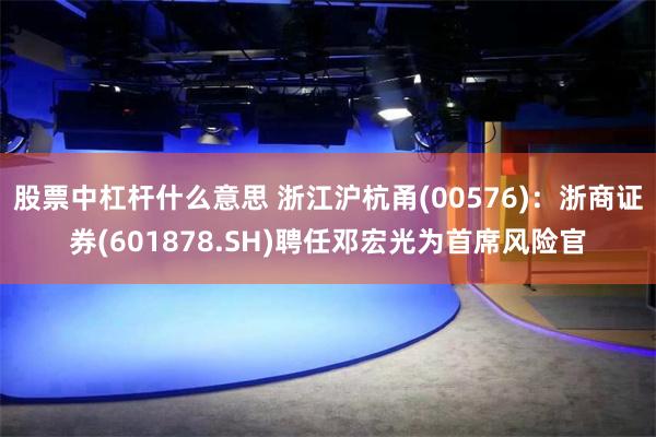 股票中杠杆什么意思 浙江沪杭甬(00576)：浙商证券(601878.SH)聘任邓宏光为首席风险官