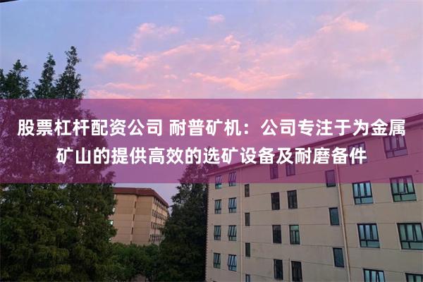 股票杠杆配资公司 耐普矿机：公司专注于为金属矿山的提供高效的选矿设备及耐磨备件